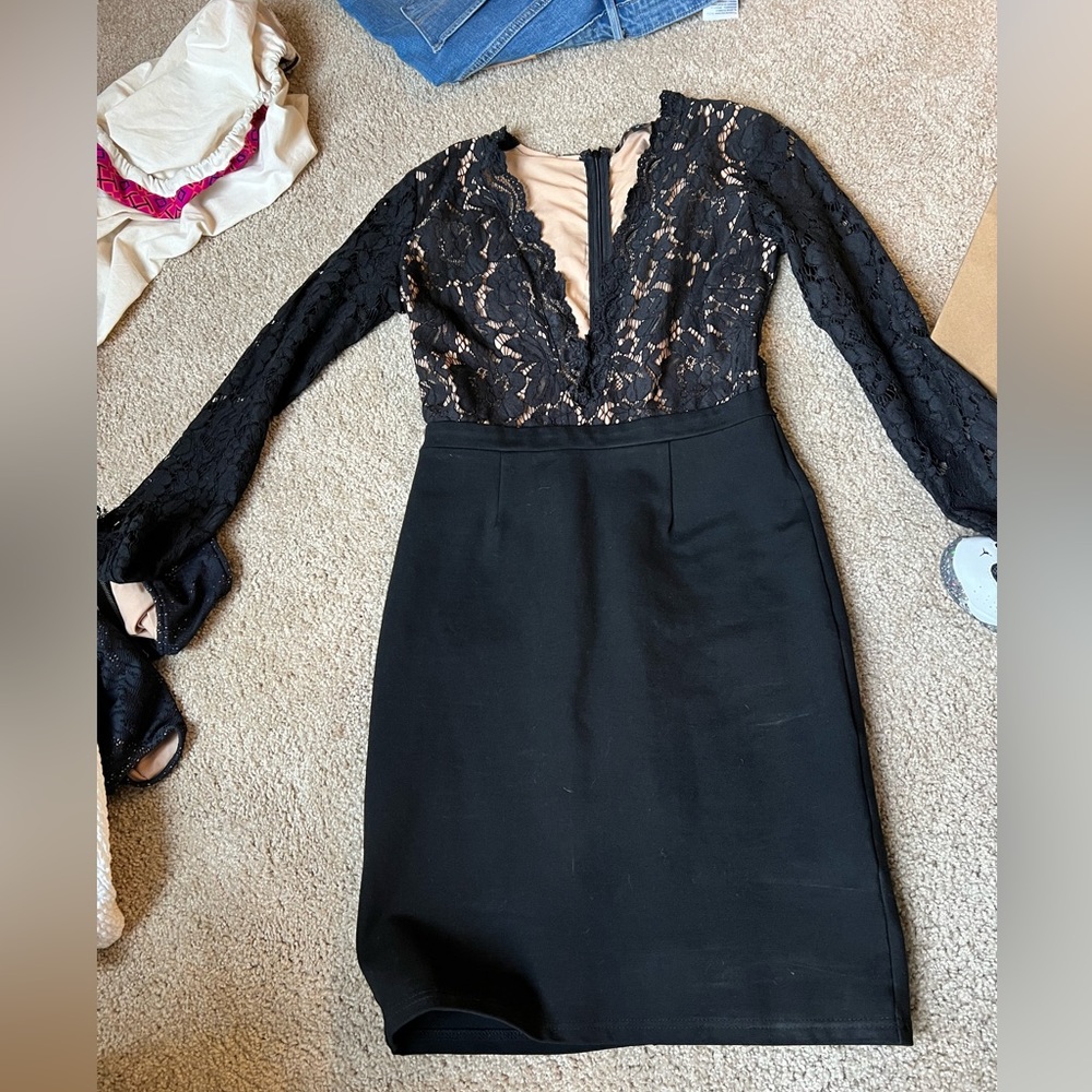 Black and lace dress